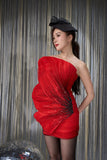 Feather Design Mini Dress
