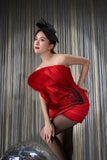 Feather Design Mini Dress