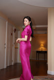 High Collared Origami Gown