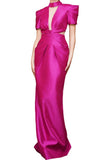 High Collared Origami Gown
