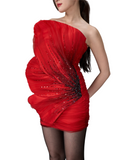 Feather Design Mini Dress